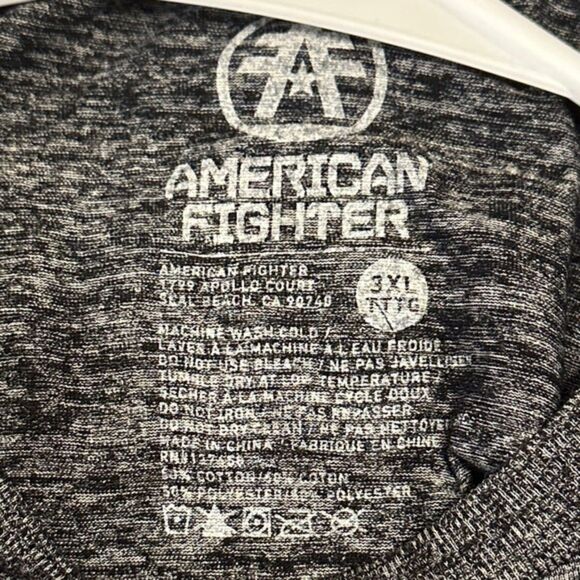 American Fighter Crew Neck T Shirt Mens XXXL Grey MMA Wrestling Boxing Athletics - Picture 6 of 8